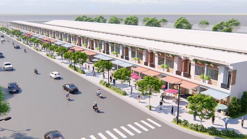 Nhà phố bàu bàng 2 mặt tiền Đường rộng 32m mặt tiền trong rộng 6m