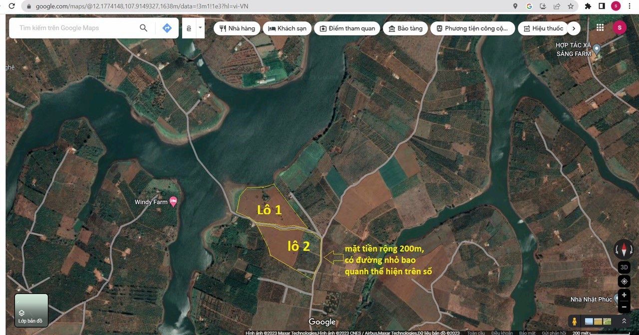 Bán đất view hồ có 900m mặt tiền đường và 270m mặt tiền hồ, đất sổ hồng riêng, xe tải vào tận nơi