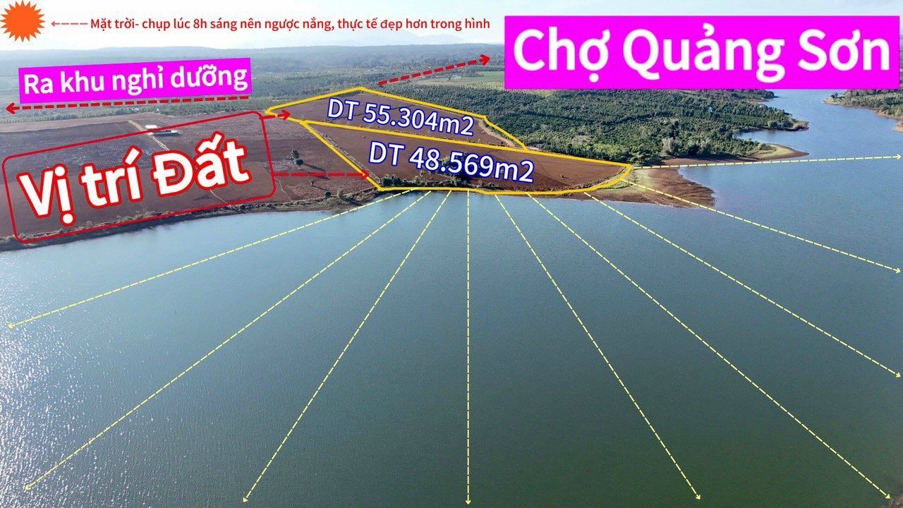 Bán đất view hồ có 900m mặt tiền đường và 270m mặt tiền hồ, đất sổ hồng riêng, xe tải vào tận nơi