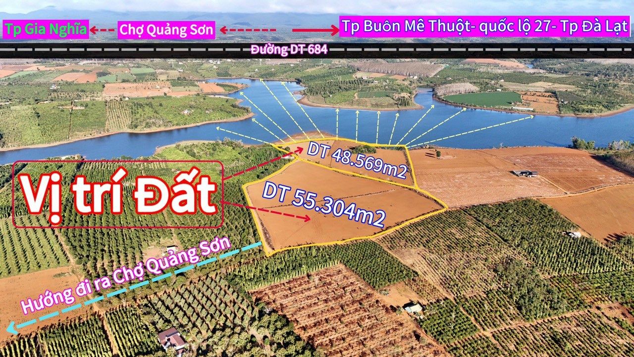 Bán đất view hồ có 900m mặt tiền đường và 270m mặt tiền hồ, sổ hồng riêng, xe tải vào tận nơi