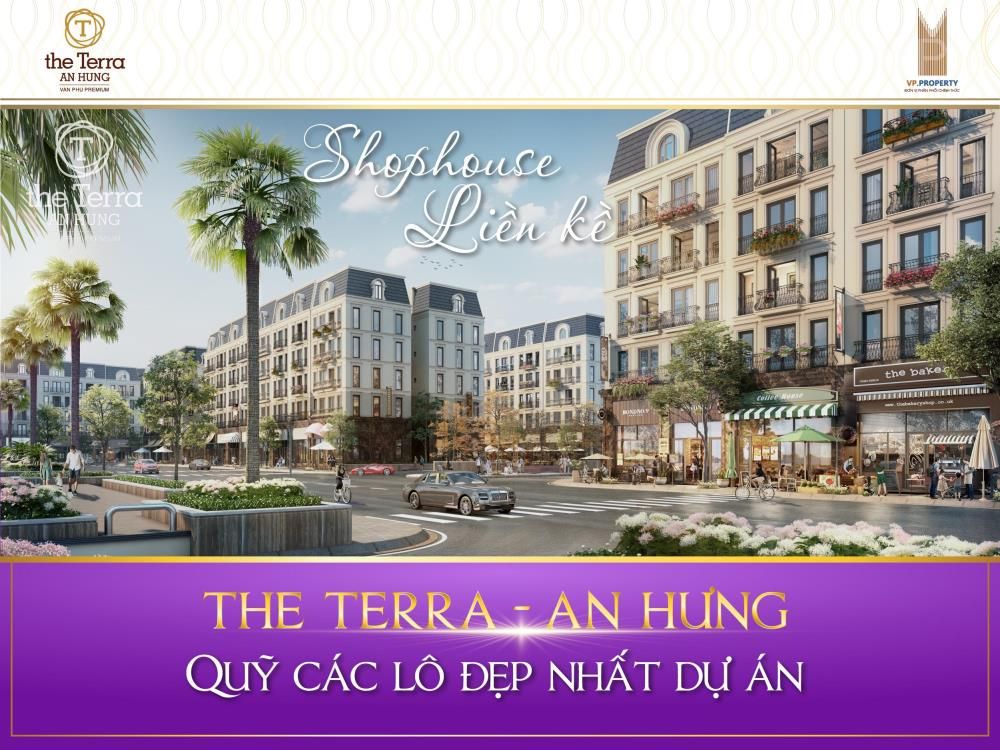 BÁN LÔ SHOPHOUES V9 DỰ ÁN THE TERRA - AN HƯNG, LÔ GÓC, 80M2 XÂY 7 TẦNG, MT 8M