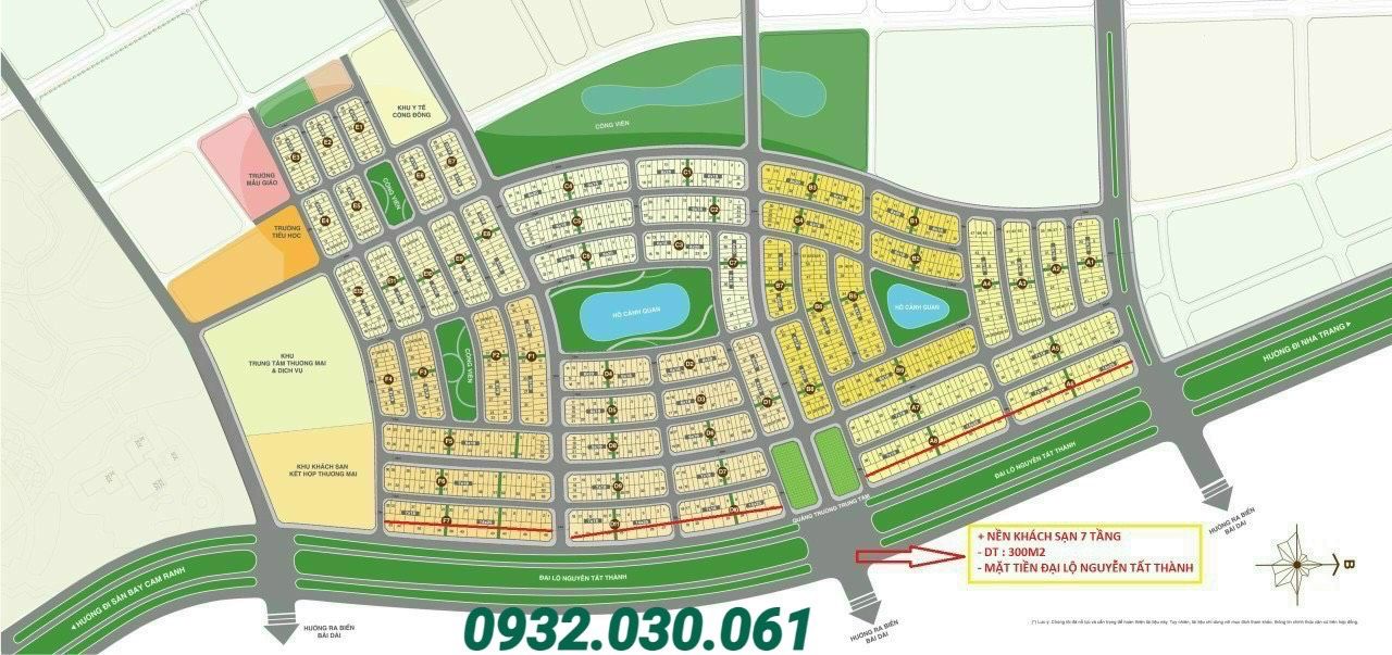 NỀN KHÁCH SẠN GOLDEN BAY 602 MẶT TIỀN NGUYỄN TẤT THÀNH CAM RANH CHỈ 16TY/NỀN 350M2 0932030061