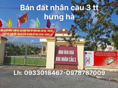 Bán đất nhân cầu 3 thị trấn hưng hà, thái bình 0933 018 467-0978 787 009