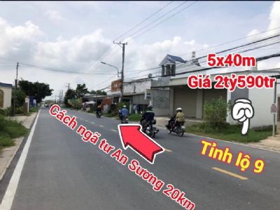 2tỷ590tr Mua được lô đất 200m2 Mặt tiền tỉnh lộ 9 xã Đức Hoà Thượng, huyện Đức Hoà, tỉnh Long An