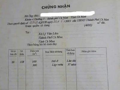 Bán Nền Đường Nguyễn Tất Thành nối dài thuộc xã Lý Văn Lâm giáp Phường 8, TP Cà Mau.