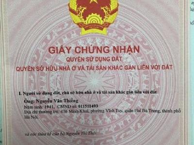 cần bán nhà mặt đường Minh Khai trục đường to đã lấy đường xong 50m2 ,Hướng tây