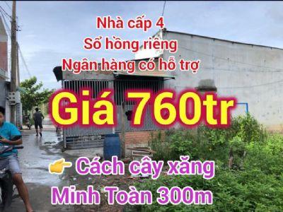 Bán căn nhà cấp 4 sổ Hồng riêng gần chợ Đình, Rừng Dầu, xã Mỹ Hạnh Bắc, huyện Đức Hoà, Long An