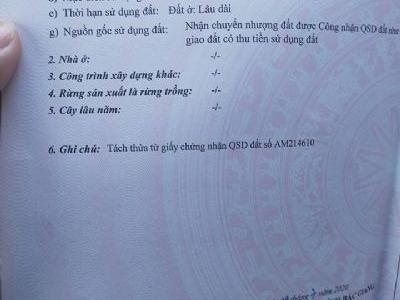 Bán lô đất chính chủ đã có sổ hơn 1 tháng tại Thôn Chính Thượng xã Lan Mẫu huyện LN BG