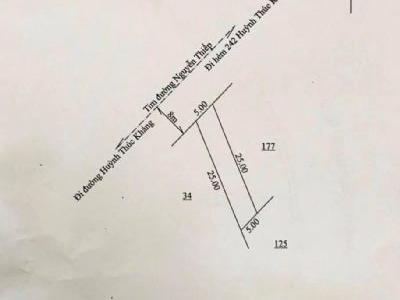 Đất Mặt tiền Nguyễn Thiếp,ngay sân bóng Diện tích: 5x25m. (Full thổ cư)
