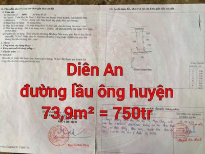 Cần tìm chủ mới cho lô đất Diên An hướng chính nam .cách đường 23/10 70 m khu vực có dân cư sầm uât