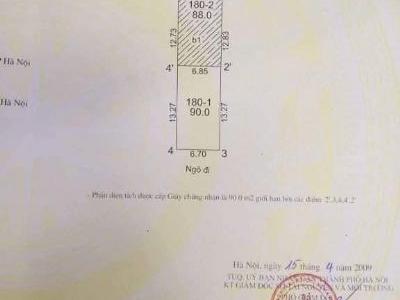 Cần bán mảnh đất Hồ Tùng Mậu, Cầu Giấy. 90m đất, măt tiền 7m, già 6,2 tỷ. Vị trí rất đẹp, ngõ ô tô