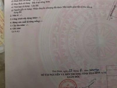 Chính chủ nhờ bán đất DT 83.2m mặt tiền 4.5m vuông vắn Hướng đông nam  Khu TDC Vũ Đông Thái Bình