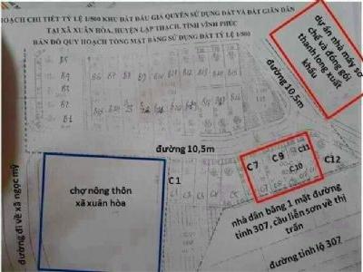 cần thanh khoản ô đất đấu giá khu vực Đồi Tròn, Lập Thạch, Vĩnh Phúc Diện tích 120m, 6m mặt tiền