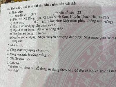 Bán 2 lô đất đẹp, giá rẻ gần cây xăng thạch đài ( 6*20 và 5*20) cách tỉnh lộ 550 khoảng 20m