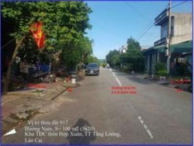 420tr đất tái định cư sổ đỏ chính chủ 100m² (5mx20m), khu tái định cư Hợp Xuân, thị trấn Tằng Loong