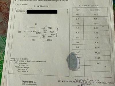 Cần tách bán 1 công đất giá ngộp XÃ QUỚI SƠN CHÂU THÀNH gần KCN giao long