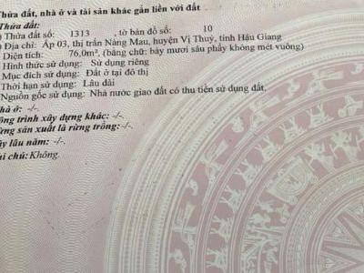 BÁN NỀN ĐƯỜNG NGUYỄN ĐÌNH CHIỂU, HẬU GIANG KHU DÂN CƯ CD