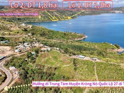 Bán đất mặt tiền đường nhựa liên tỉnh, đất có có 41m mặt tiền đường nhựa, có 229m là mặt tiền hồ