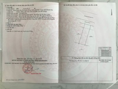 Bán đất TP Nha Trang Khánh Hòa. Giáp ranh khu nhà ở phước đồng, gần đường Nguyễn tất Thành