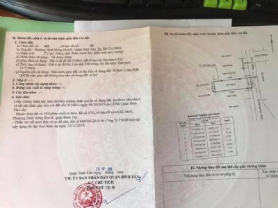 Bán đất Hẻm 259 Bình Thành khu đô thị Vĩnh Lộc Bình Tân. Cách mặt tiền bình thành 30m