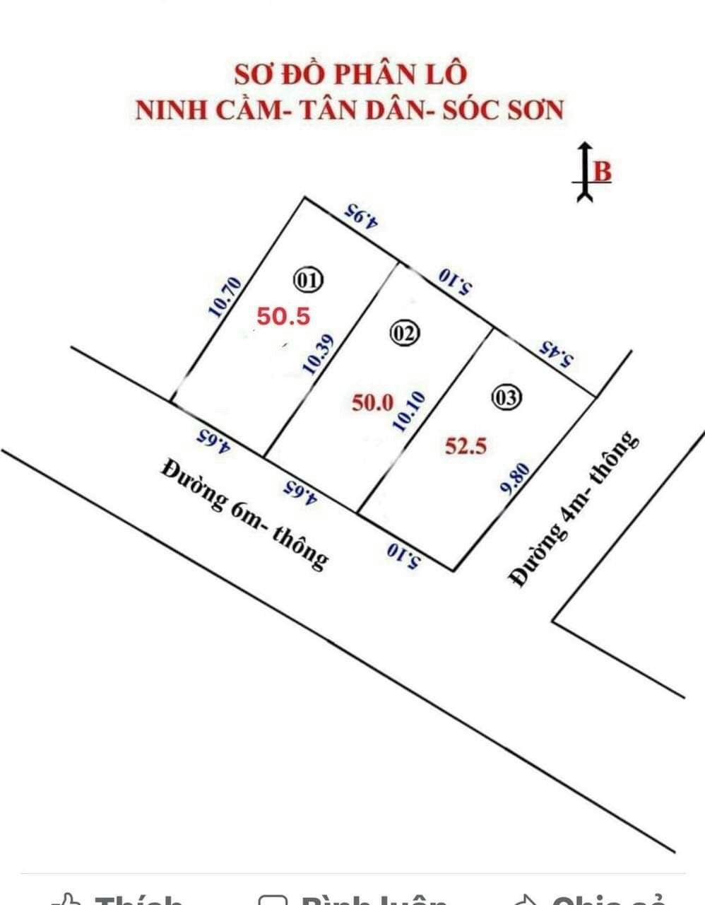 Chính Chủ bán 50,5m2 Ninh Cầm Tân Dân Sóc Sơn Hà Nội Đường rộng 6m ngõ thông