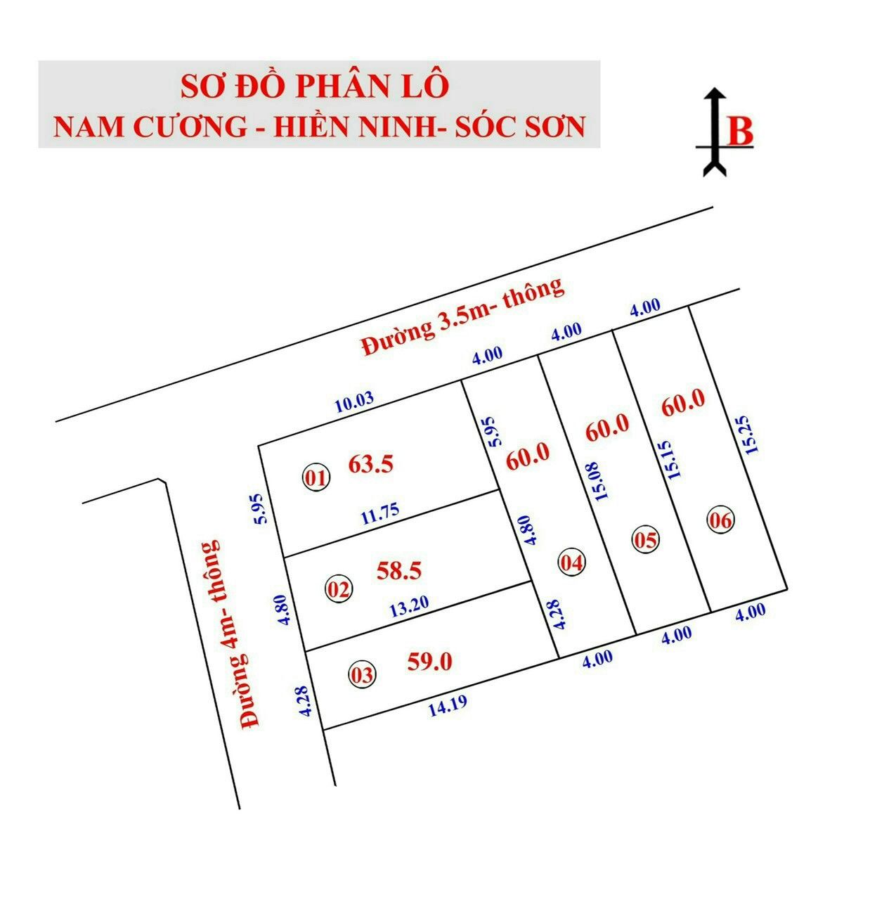 Bán nhanh 3 lô 60m2 nam cương giá dưới 1 tỷ đường thông thoáng full thổ cư - Mặt tiền 4m sâu 15m