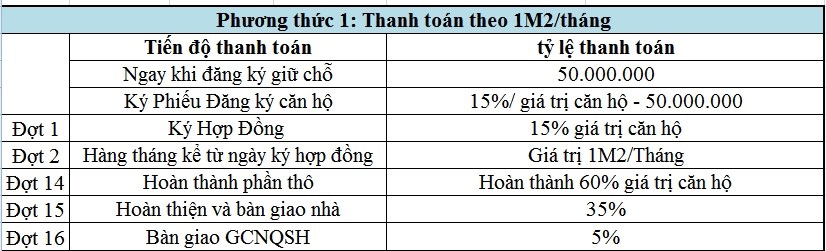Phương thức thanh toán khi mua căn hộ tại STCity Tô Ký