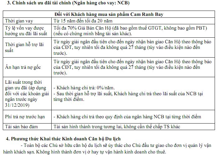 Chính sách bán hàng tại dự án Cam Ranh Bay hotel & resort5