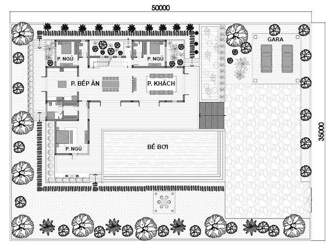 MB1 - Thiết kế biệt thự 2 tầng có bể bơi đẹp tại Hải Dương