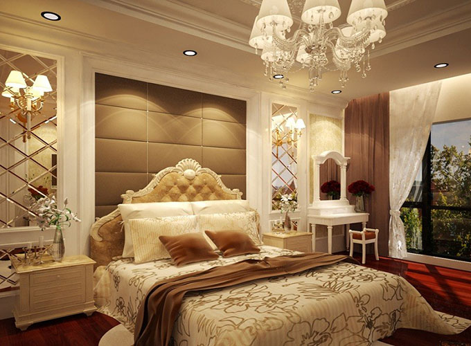 Phòng ngủ - Thiết kế biệt thự 3 tầng tân cổ điển