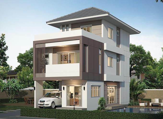 Thiết kế biệt thự phố tại Hải Dương 3 tầng hiện đại