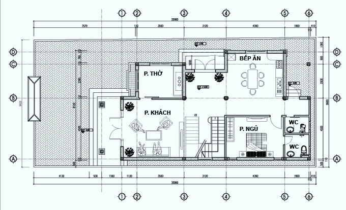 MB1 - Biệt thự 2 tầng mái thái tại Hải Dương 8x14m