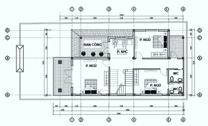 MB2 - Biệt thự 2 tầng mái thái tại Hải Dương 8x14m