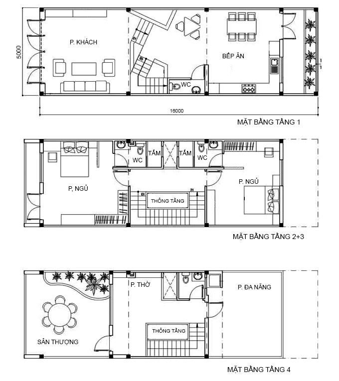 Thiết kế nhà phố 4 tầng hiện đại tại Hải Dương 5x16m2