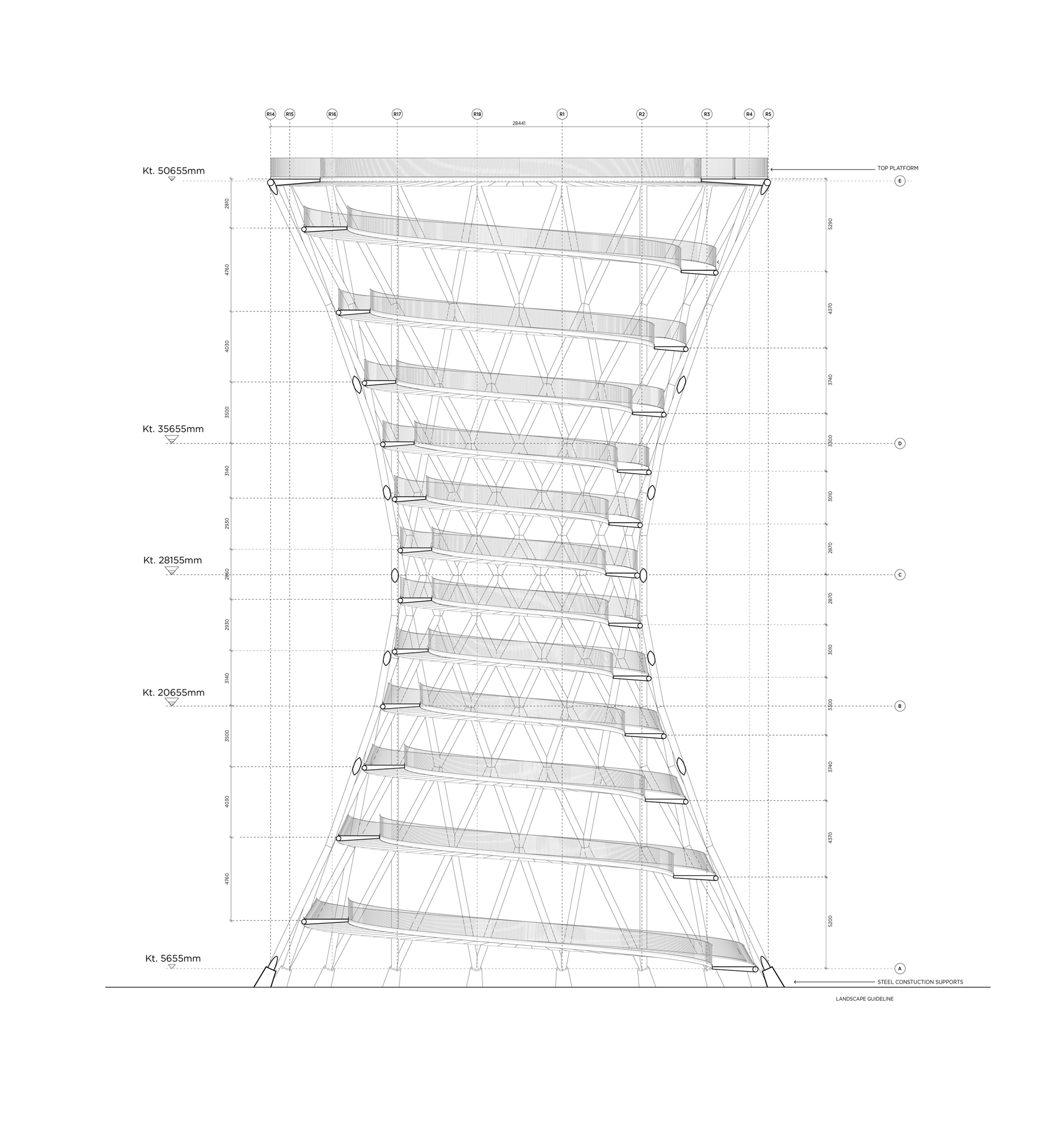 Ngắm nhìn con đường xoắn ốc trên cao xuyên qua công viên cây xanh ở Đan Mạch50