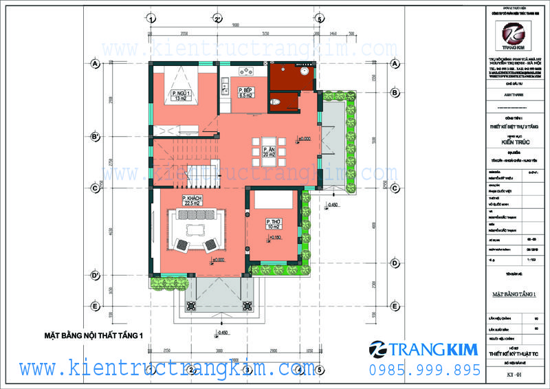 Thiết kế biệt thự 2 tầng mái thái hiện đại tại Hải Dương1