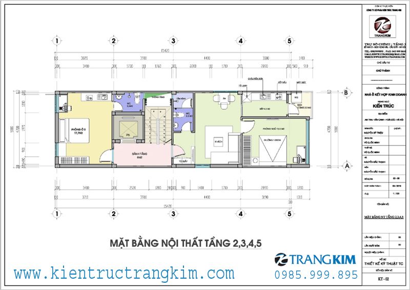Mặt bằng tầng 2, 3, 4, 5 1