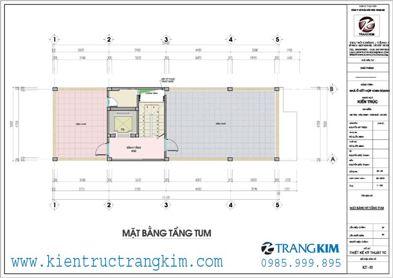 Mặt bằng tầng tum 1