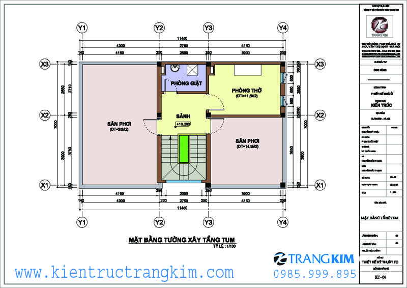 Mặt bằng tầng tum 1