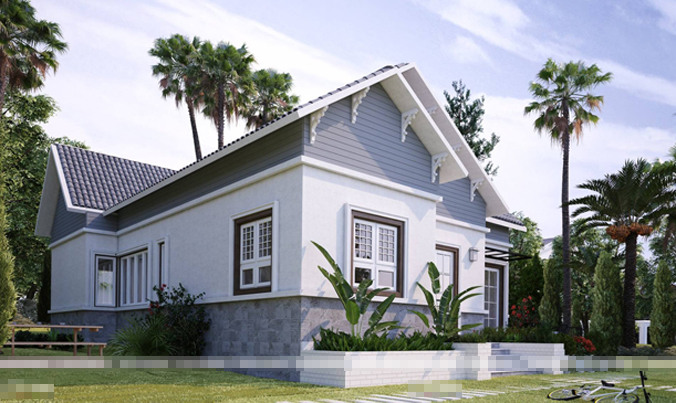 Thiết kế biệt thự nhà vườn 1 tầng 200m2. 3