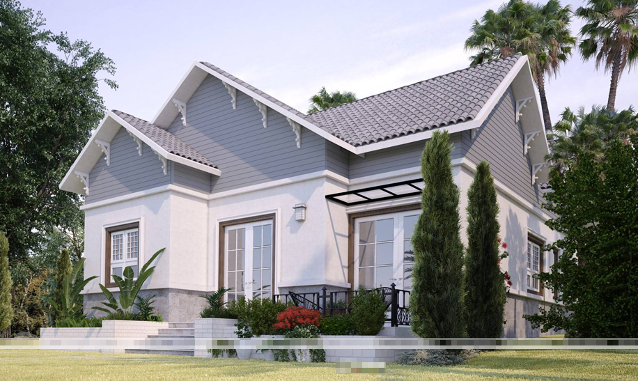 Thiết kế biệt thự nhà vườn 1 tầng 200m2