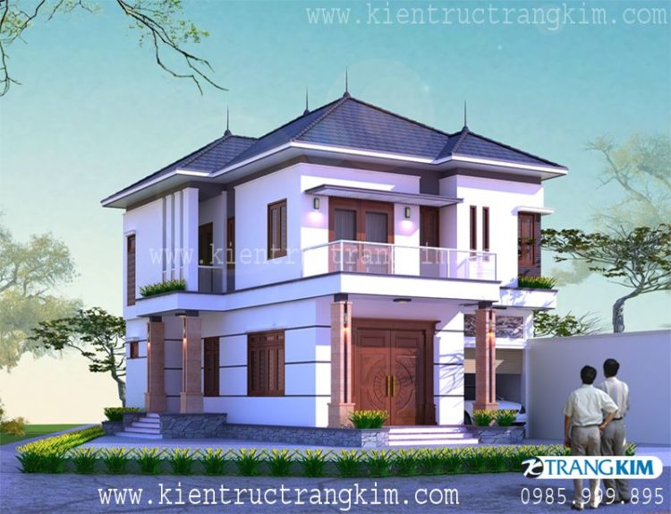 thiết kế kiến trúc biệt thự 2 tầng hiện đại 2