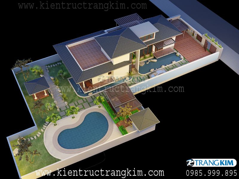 Thiết kế biệt thự nhà vườn tiện nghi, hòa hợp với thiên nhiên