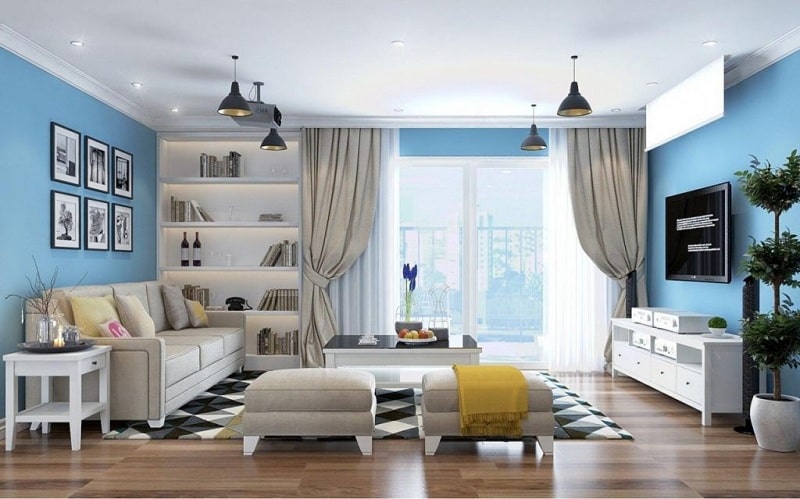 Những nguyên tắc dùng màu sơn tường nới rộng không gian5