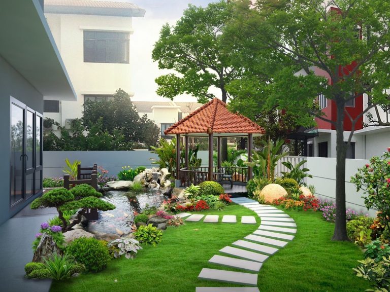 Đường dạo trong thiết kế tiểu cảnh sân vườn 5