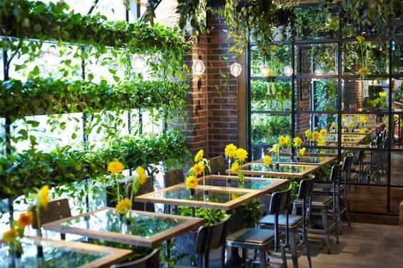 Mẫu thiết kế tiểu cảnh sân vườn quán cafe xanh mát 5
