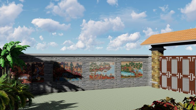 Mẫu thiết kế tiểu cảnh sân vườn nhà cấp 4 nông thôn 2