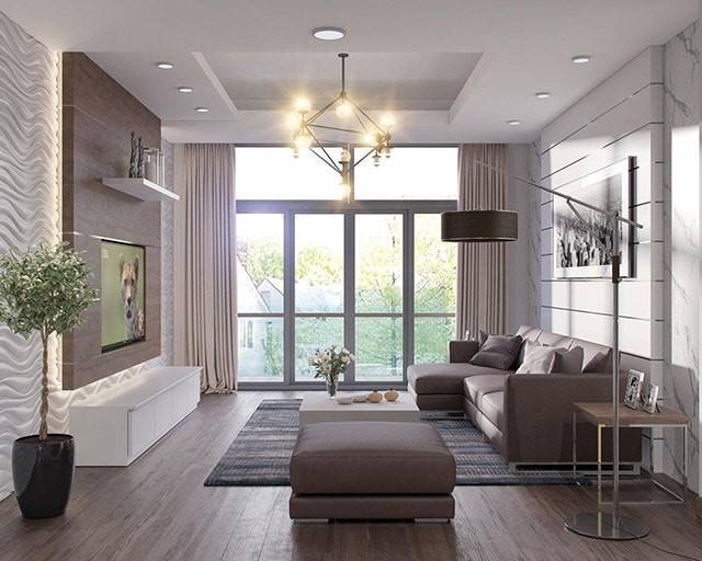 Những thiết kế phòng khách nhà ống 4m theo phong cách hiện đại2