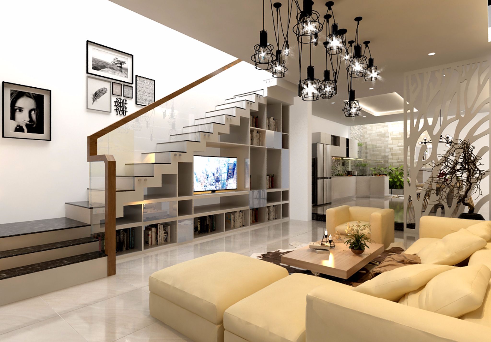 Thiết kế phòng khách nhà ống hiện đại4