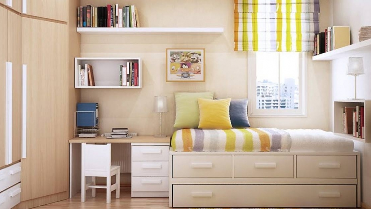 Thiết kế nội thất phòng ngủ nhỏ hẹp đủ tiện nghi4